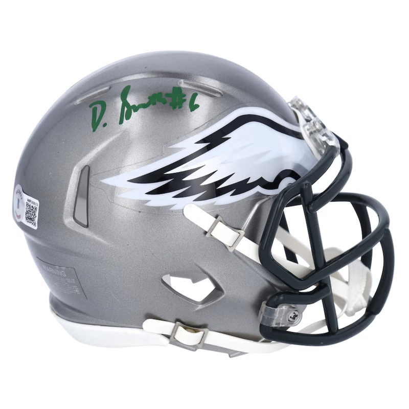 Devonta Smith Autographed Philadelphia Eagles Flash Speed Mini Helmet Fanatics