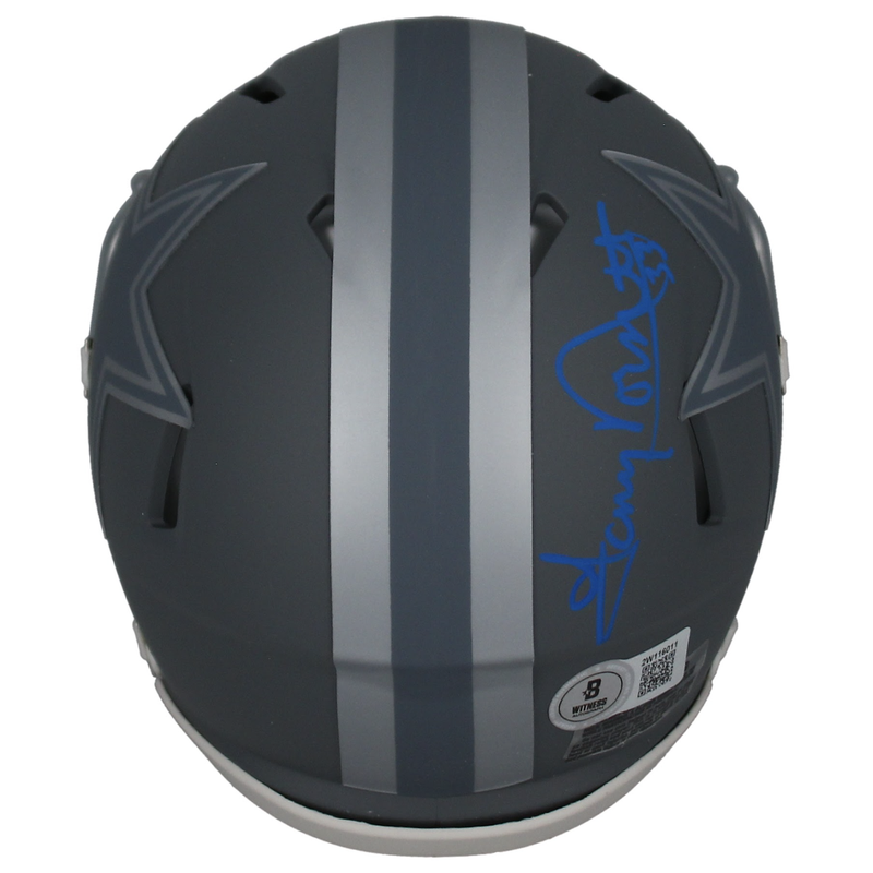 Tony Dorsett Autographed Dallas Cowboys Slate Speed Mini Helmet Beckett