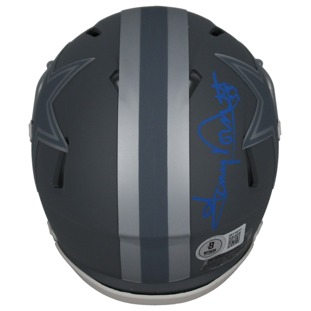 Tony Dorsett Autographed Dallas Cowboys Slate Speed Mini Helmet Beckett