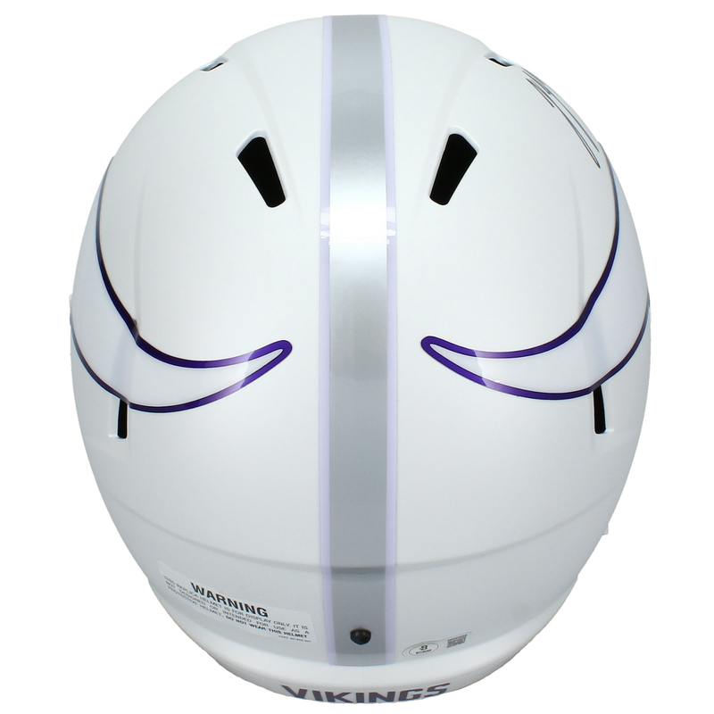 JJ McCarthy Autographed Minnesota Vikings Winter Warrior Full Size Speed Helmet Beckett