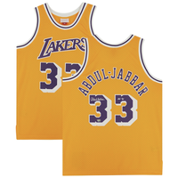 Kareem Abdul-Jabbar Autograped "HOF '95" LA Lakers M&N Swingman Jersey Fanatics