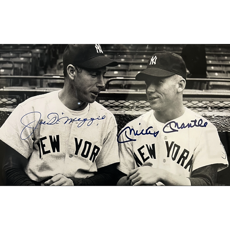 Mickey Mantle / Joe DiMaggio Autographed Yankees 16" x 20" Photograph JSA