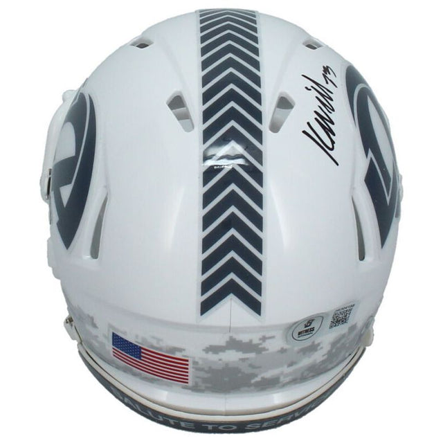 Kyren Williams Autographed Los Angeles Rams 2024 STS Mini Speed Helmet Beckett