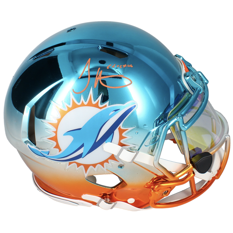 Tyreek Hill Autographed "Cheetah" Custom Chrome Miami Dolphins Speed Helmet Beckett