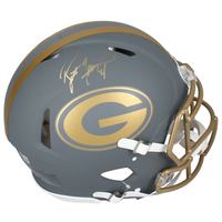 Brett Favre Autographed Packers Slate Authentic Speed Helmet Beckett