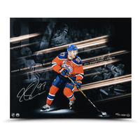 Connor McDavid Autographed Edmonton Oilers "Playoff Collage" 20" x 24" Photograph UDA LE