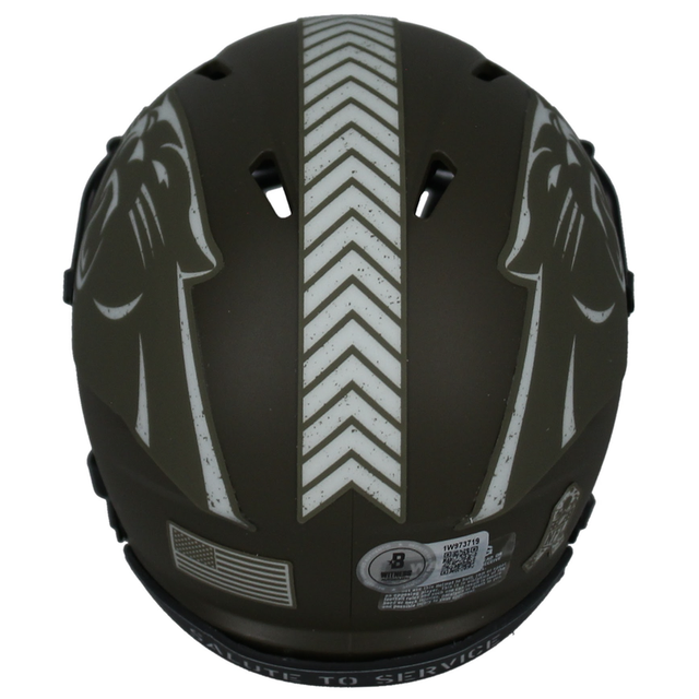 Julius Peppers Autographed Carolina Panthers STS Mini Speed Helmet Beckett