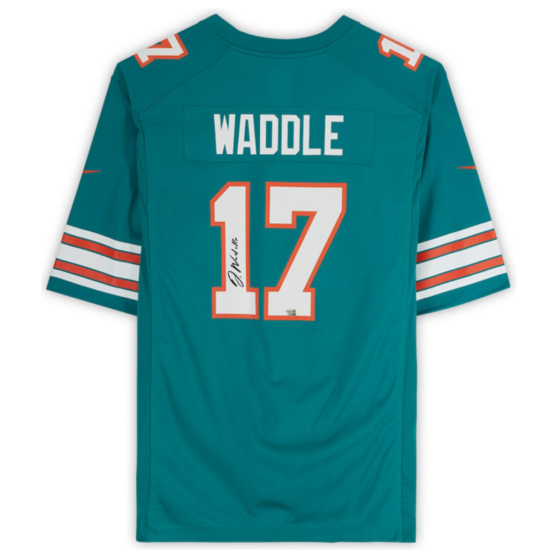 Jaylen Waddle Autographed Miami Dolphins Teal Nike Game Jersey Fanatics