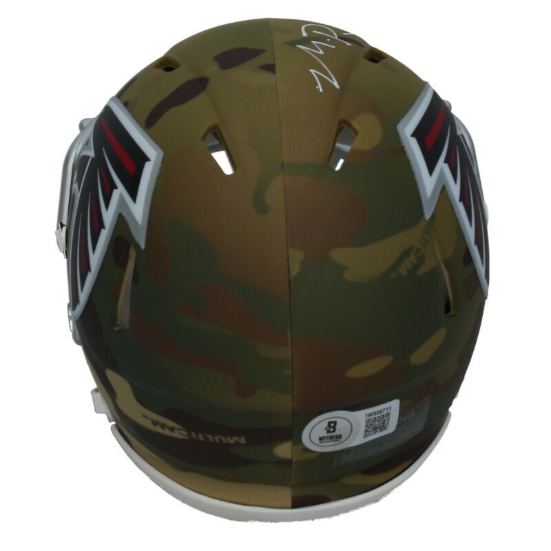 Michael Penix Jr. Autographed Falcons CAMO Mini Speed Helmet Beckett