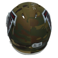 Michael Penix Jr. Autographed Falcons CAMO Mini Speed Helmet Beckett