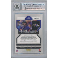 Rashod Bateman Autographed 2021 Panini Prizm RC Card #340 Ravens Beckett 10