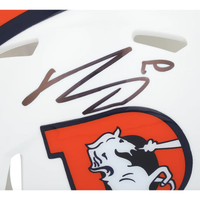 Bo Nix Autographed Denver Broncos 2023 Alt. White Speed Mini Helmet Fanatics