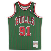 Dennis Rodman Autographed Chicago Bulls "5x Champ" Green Pinstripe Authentic Jersey Fanatics