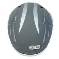 Julius Peppers Autographed ( In Silver) Panthers Slate Mini Speed Helmet Beckett