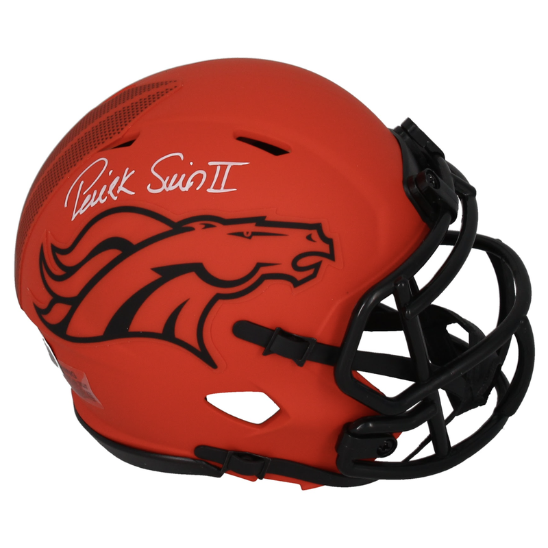 Patrick Surtain II Autographed Denver Broncos 'RAVE' Mini Speed Helmet Beckett