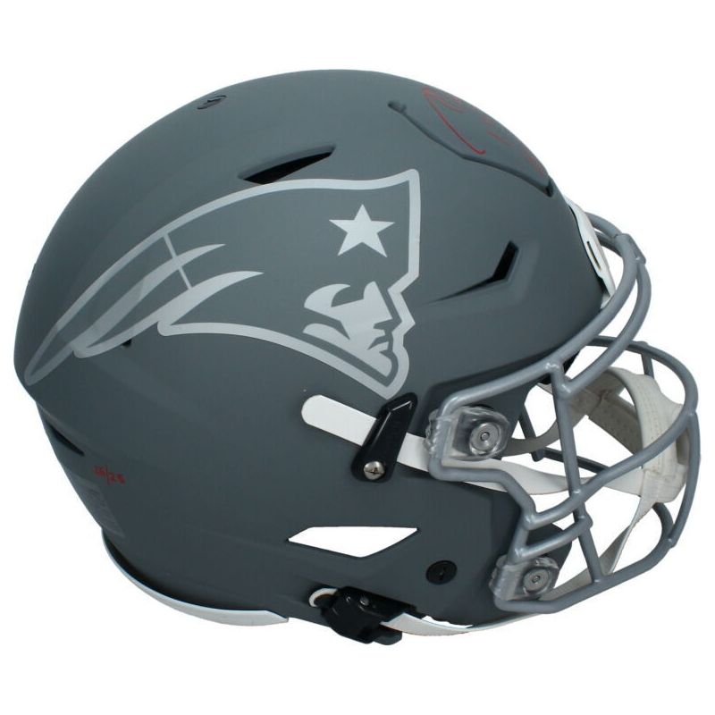 Tom Brady Auto "6x Champs" Patriots Slate SpeedFlex Helmet Fanatics LE 25/25