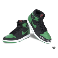 Michael Jordan Autographed Nike 1 Retro High Pine Green & Black Shoes UDA LE 23