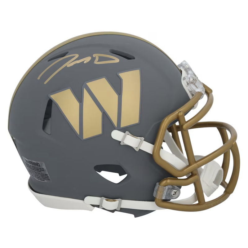 Jayden Daniels Autographed Washington Commanders "Slate" Mini Speed Helmet Fanatics