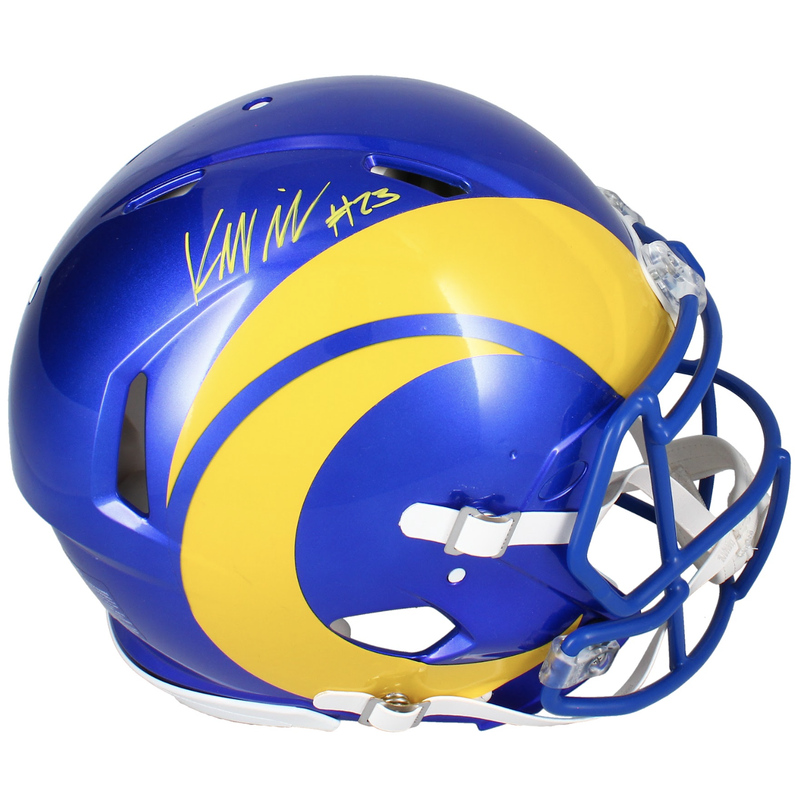 Kyren Williams Autographed (In Yellow) Rams Authentic Speed Helmet Beckett