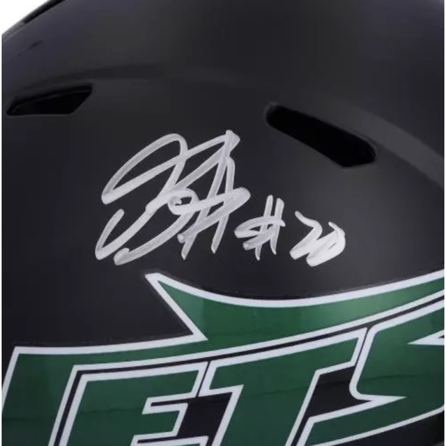 Breece Hall Autographed Jets Alternate #1 Full Size Speed Helmet Fanatics