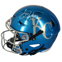 Patrick Mahomes / Bo Jackson Kansas City Chiefs / Kansas City Royals Autographed Chromed Speed Flex Helmet Beckett