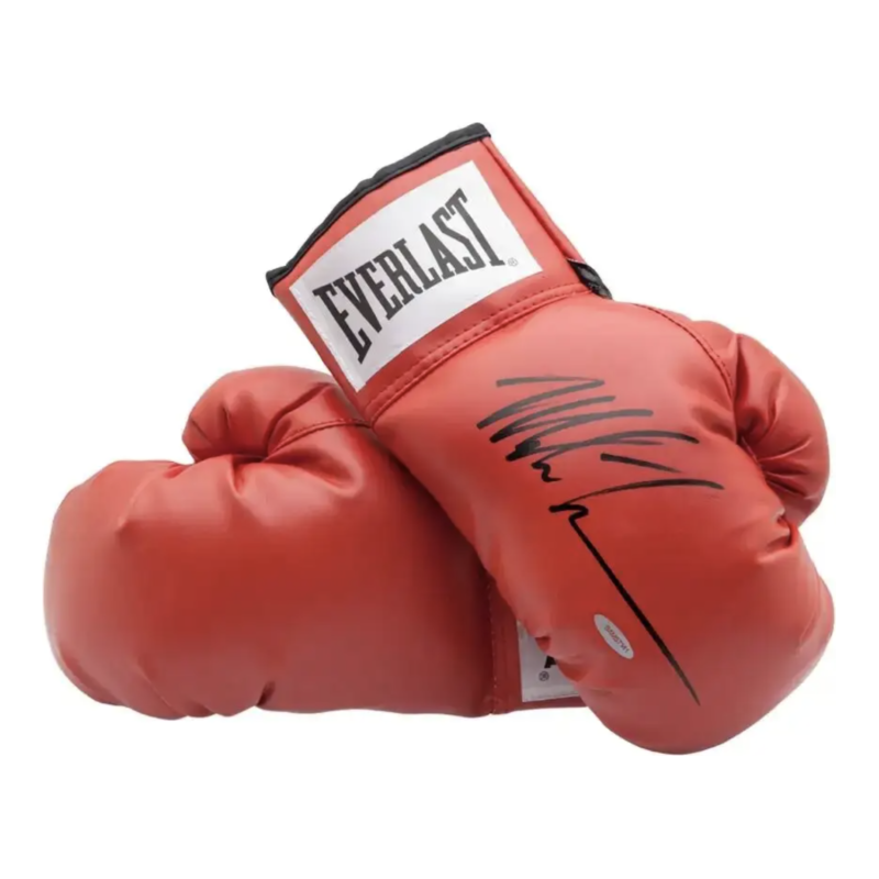Mike Tyson Autographed Red Everlast Boxing Gloves UDA
