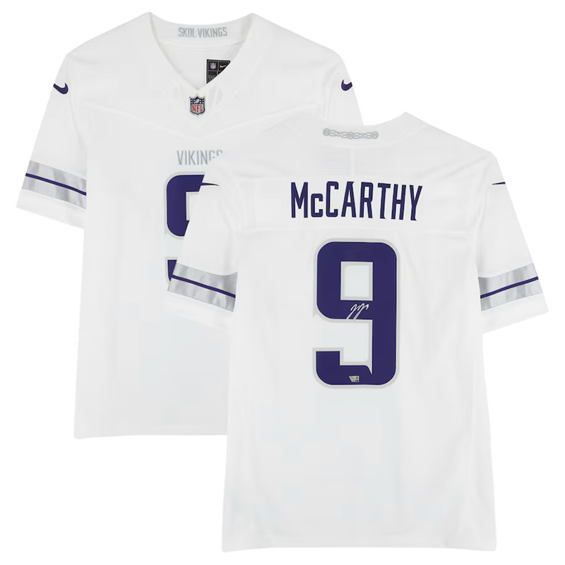 J.J. McCarthy Autographed Minnesota Vikings White Limited Jersey Fanatics