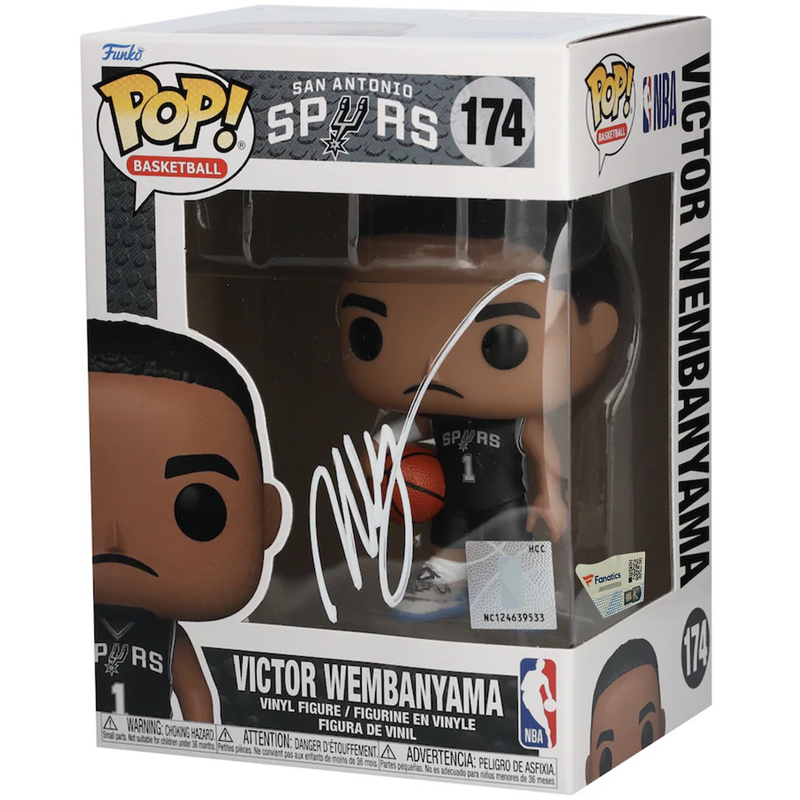 Victor Wembanyama Autographed Spurs NBA Funko POP! #174 Figurine Fanatics