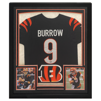 Joe Burrow Autographed Bengals Framed Black Nike Elite Authentic Jersey Fanatics