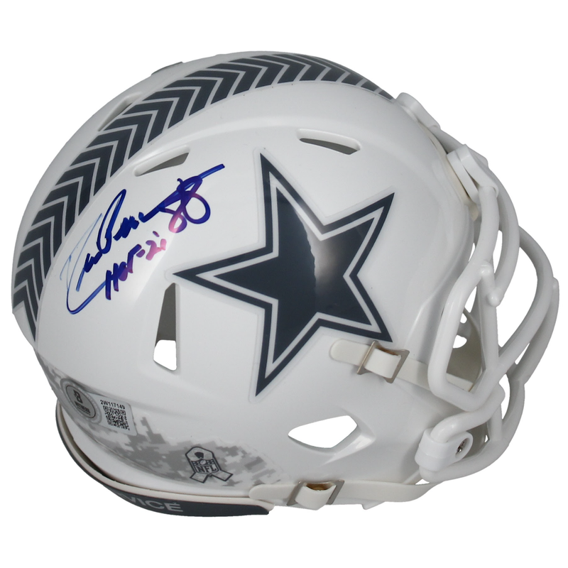 Drew Pearson Autographed "HOF 21" Dallas Cowboys STS Mini Speed Helmet Beckett