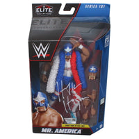 Hulk Hogan Autographed WWE Mattel Elite 101 Mr. America Action Figure Fanatics