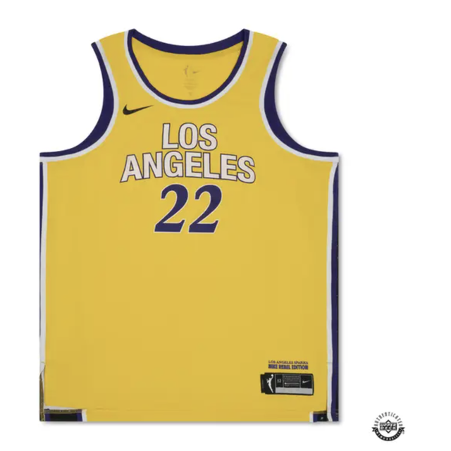 Cameron Brink Autographed&Ins. 2024 LA Sparks Gold Rebel Edition Nike Jersey UDA