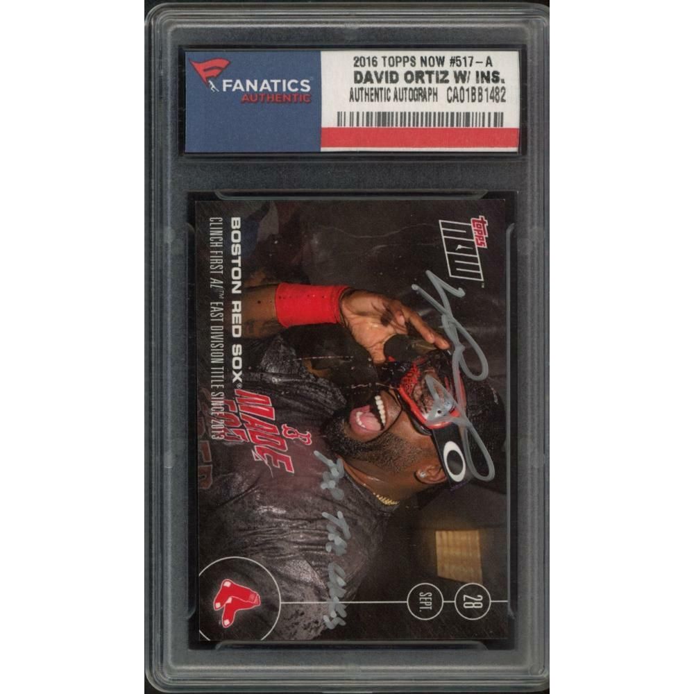 DAVID ORTIZ Autographed Red Sox 2016 TOPPS Now Trading Card FANATICS