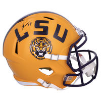Malik Nabers Autographed LSU Tigers Yellow Full Size Speed Helmet Fanatics