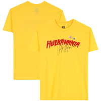 Hulk Hogan Autographed WWE Yellow Hulkamania T-Shirt Fanatics
