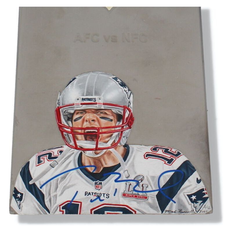 Tom Brady Autographed Patriots Painted Lombardi Trophy Beckett LE 2/12