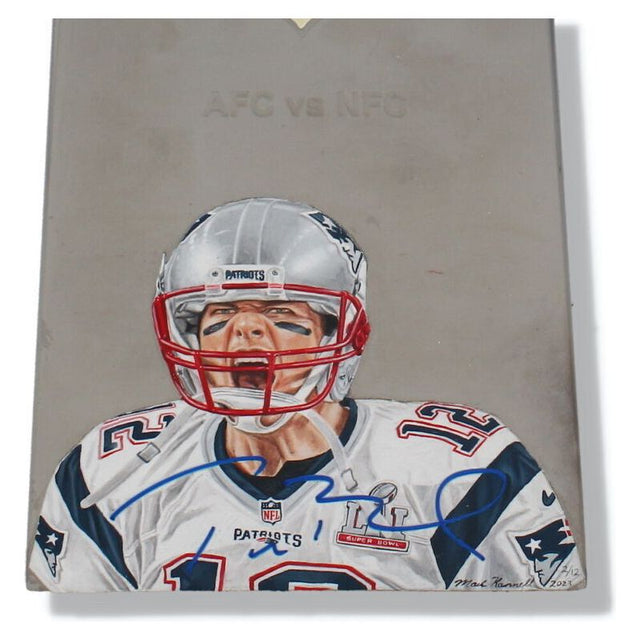 Tom Brady Autographed Patriots Painted Lombardi Trophy Beckett LE 2/12