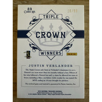 2012 National Treasures Triple Crown Winners Materials Justin Verlander Detroit Tigers 10/99