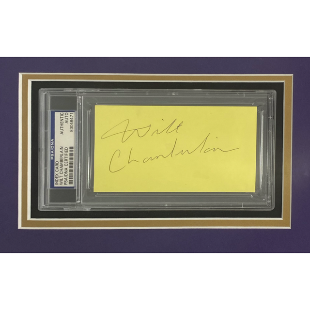 Wilt Chamberlain Lakers Framed Authentic Cut Signature Autograph PSA/DNA