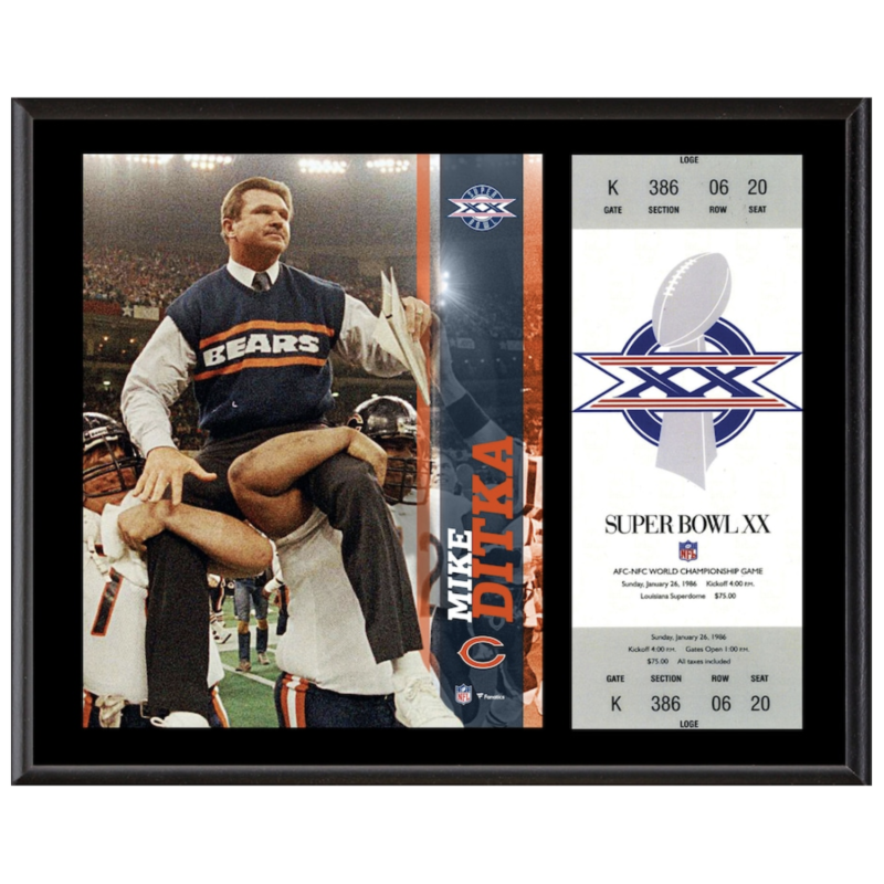 Mike Ditka Chicago Bears 12" x 15" SB XX Champions Sublimated Plaque Fanatics