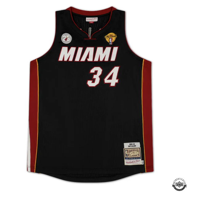 Ray Allen Autographed/ Inscr. Miami Heat Authentic Black M&N Jersey UDA LE 113