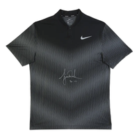 Nike Golf Tiger Woods Autographed Nike Black/Dark Grey/Silver Polo UDA LE 50