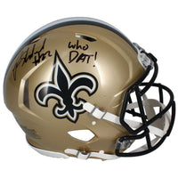 Rashid Shaheed Autographed New Orleans Saints "Who Dat" Authentic Speed Helmet Beckett