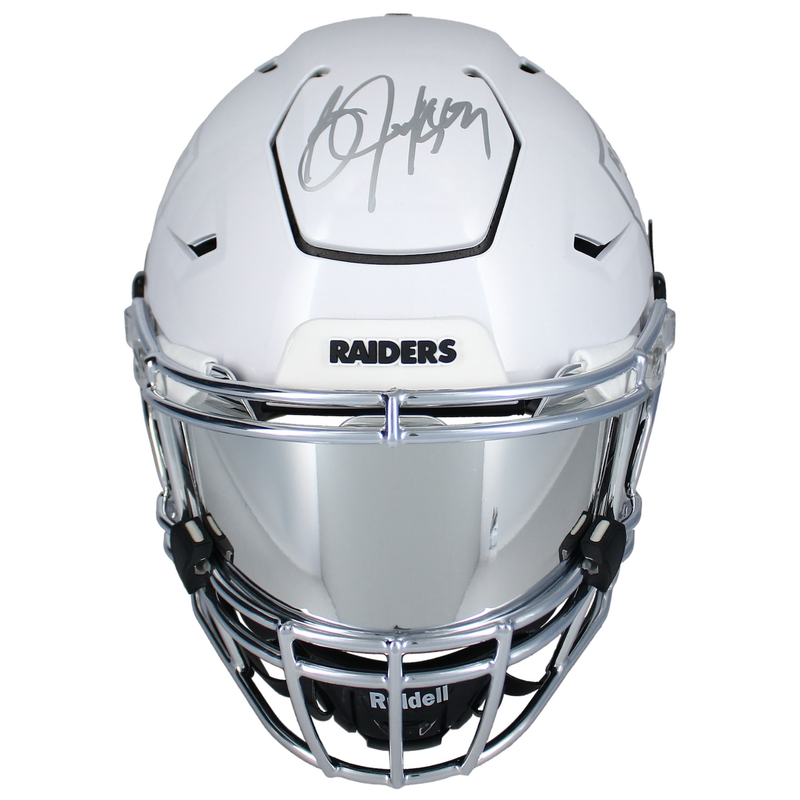 Bo Jackson Autographed Raiders Custom Chrome SpeedFlex Helmet Beckett
