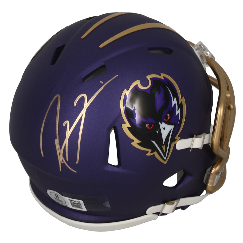 Ray Lewis Autographed Baltimore Ravens 2024 Alternate Mini Speed Helmet Beckett