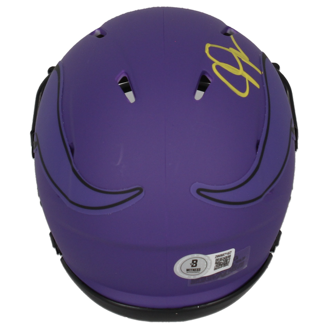 Justin Jefferson Autographed Vikings 'RAVE' Mini Speed Helmet Beckett