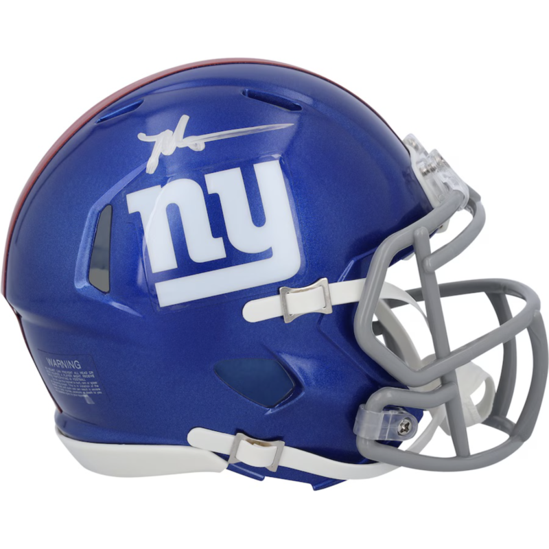 Malik Nabers Autographed New York Giants Mini Speed Helmet Fanatics