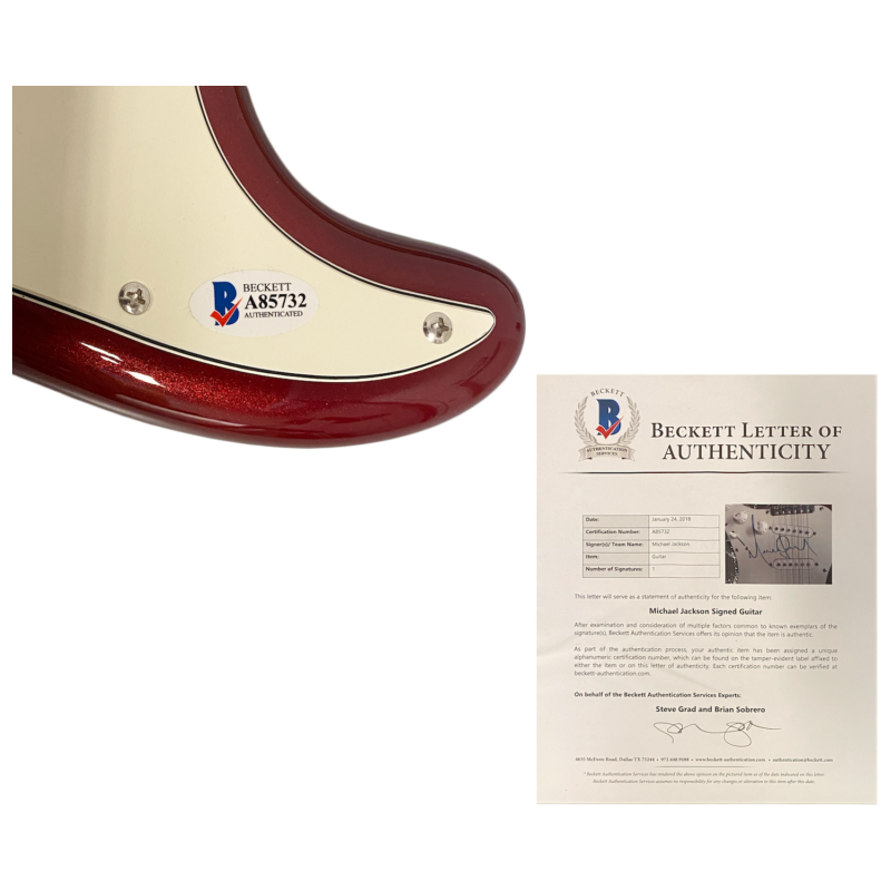 Michael Jackson Autographed New York Pro Official Guitar Beckett