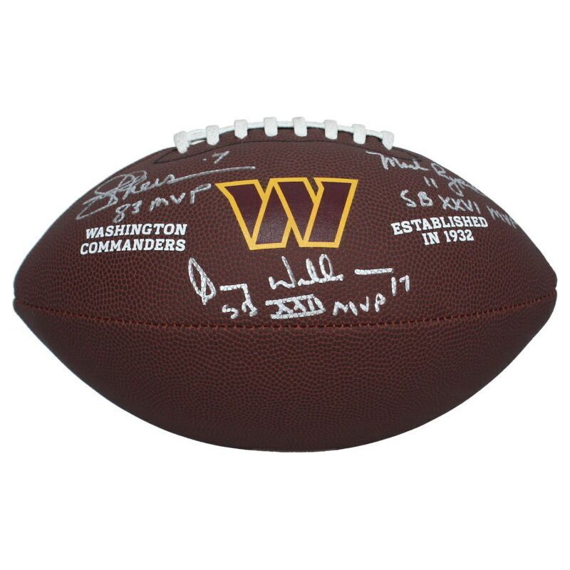 Joe Theisman / Doug Williams / Mark Rypien Auto Inscribed Washington Commanders Football Beckett
