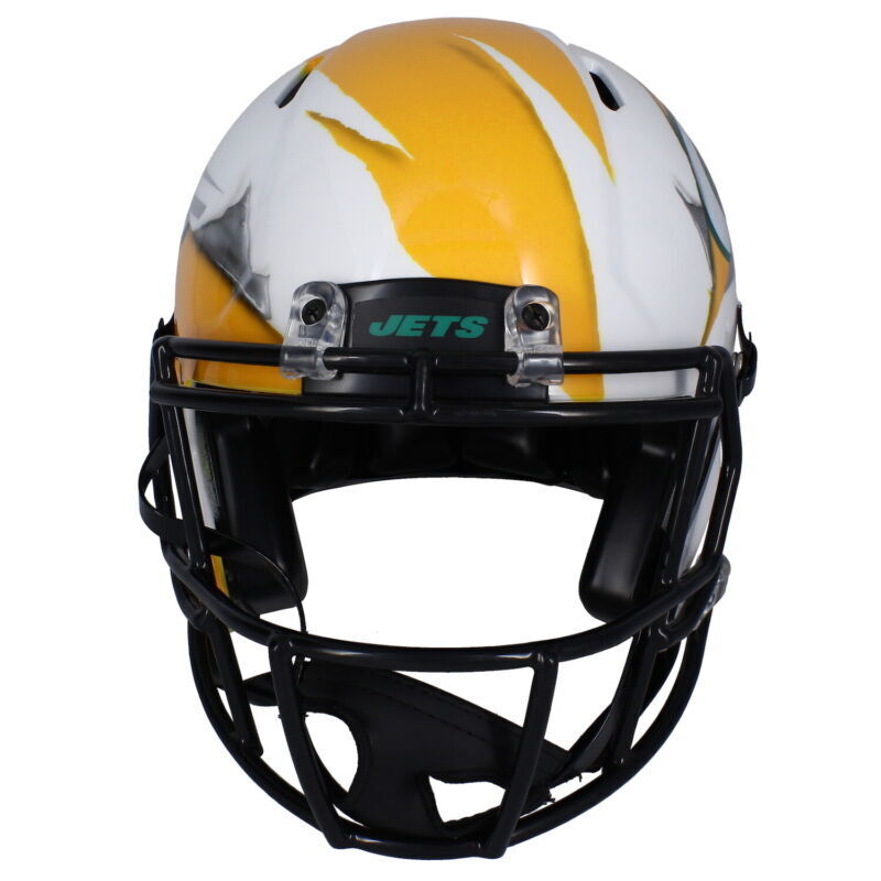 Aaron Rodgers Autographed Green Bay Packers / New York Jets ECC Ripped Authentic Helmet Fanatics